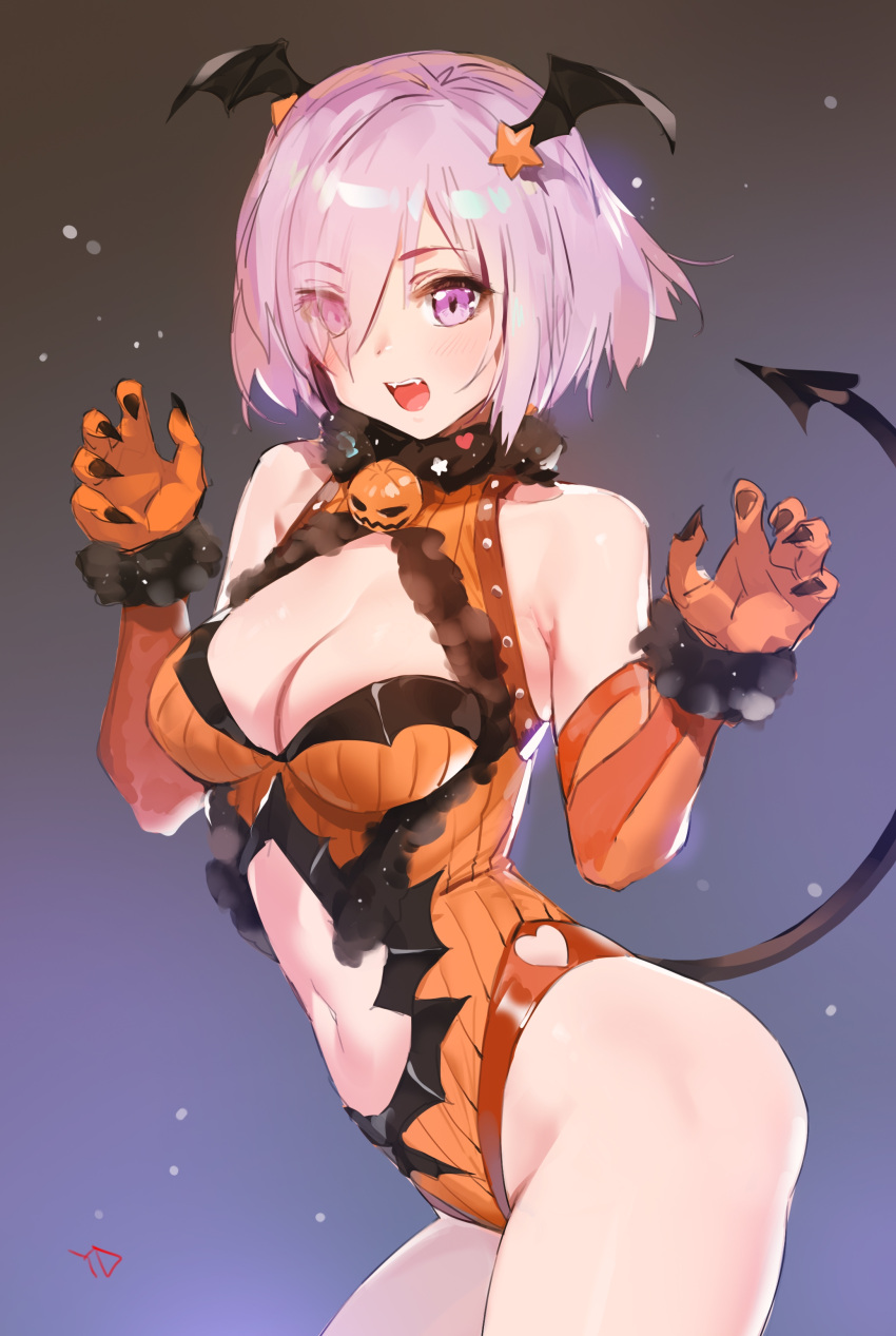 halloween leotard no_bra tail wings yang-do