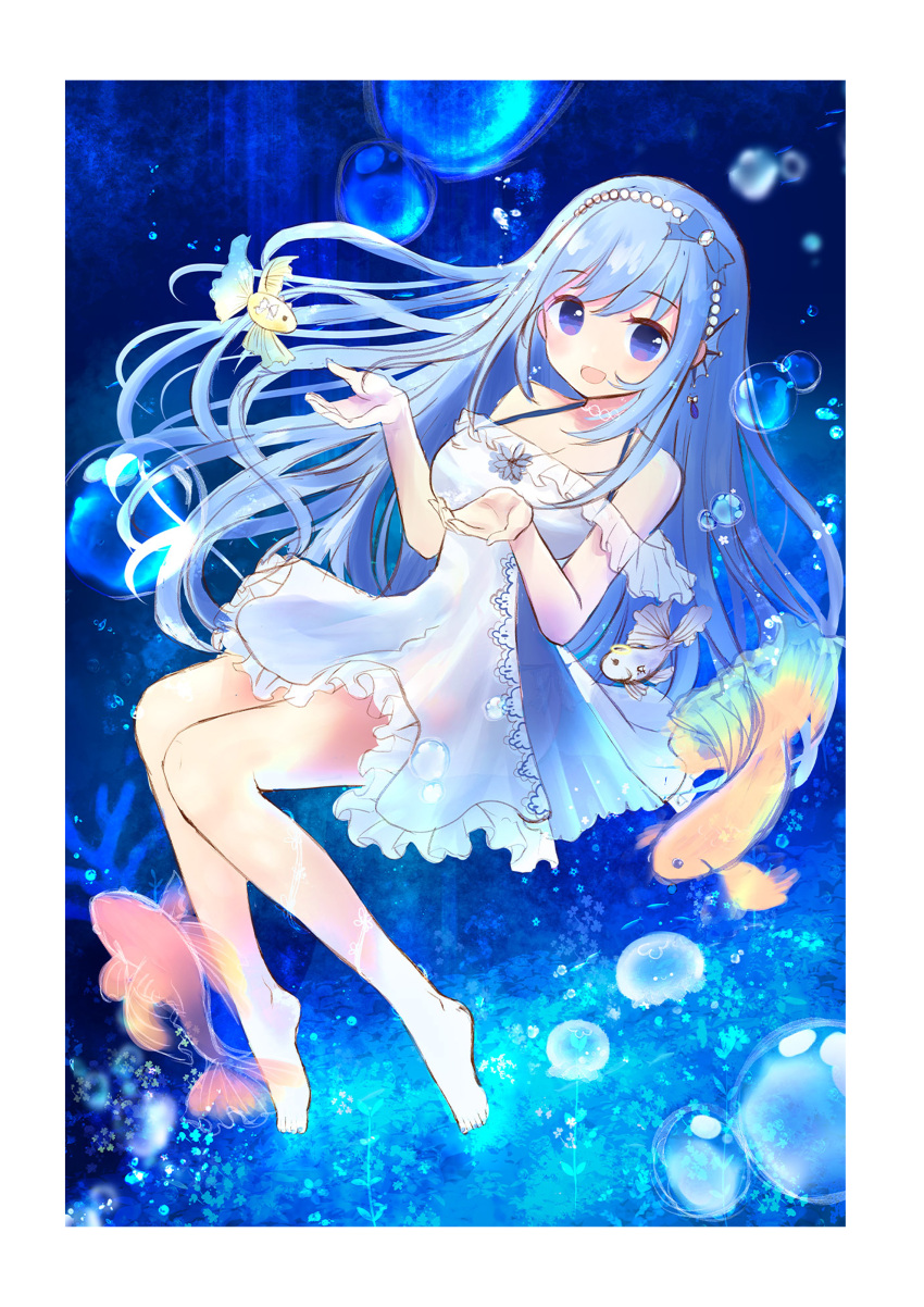 digital_version dress emori_miku emori_miku_project miconodia summer_dress wet