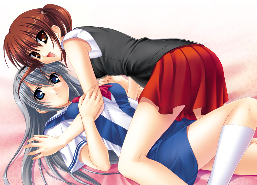 clannad fumio kanako key sakagami_tomoyo seifuku skirt_lift tomoyo_after_~it's_a_wonderful_life~