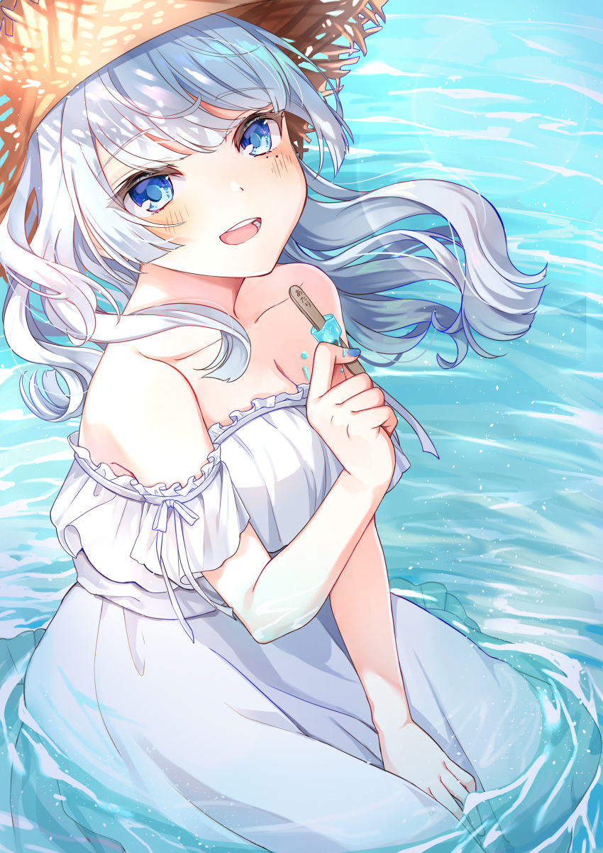 chosu cleavage dress summer_dress wet wet_clothes