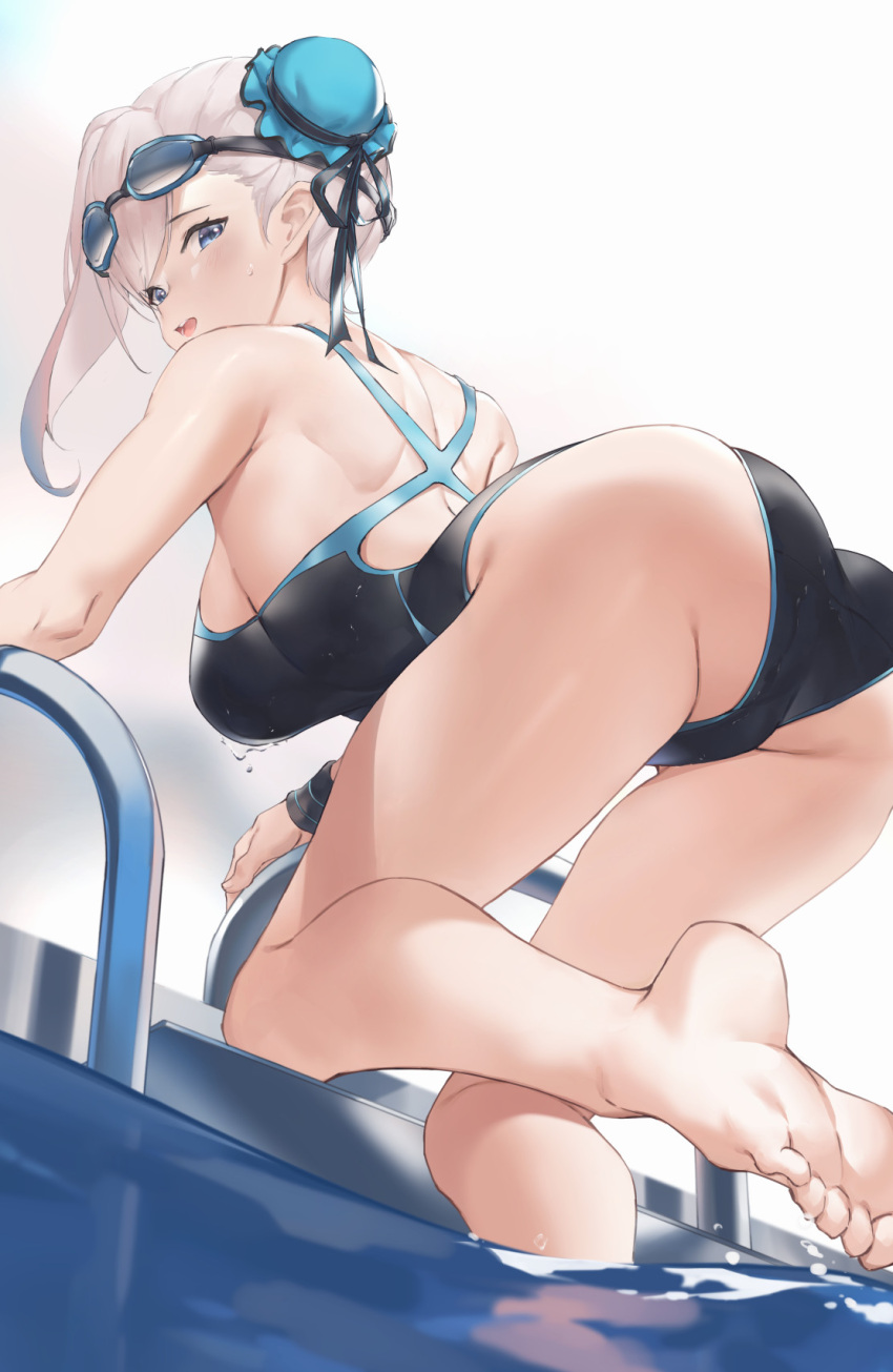 ass fate/grand_order feet miyamoto_musashi_(fate/grand_order) parfaitlate swimsuits wet