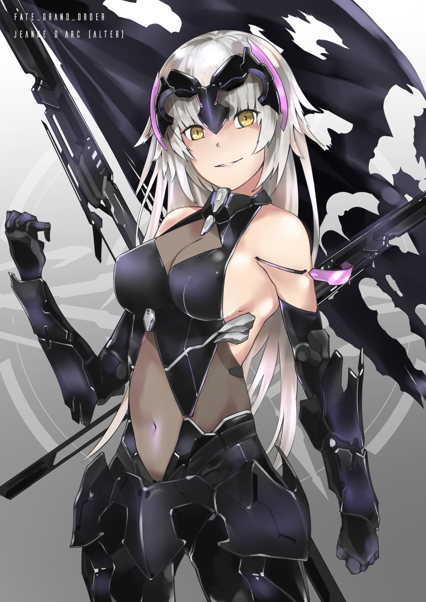 armor fate/grand_order jeanne_d'arc jeanne_d'arc_(alter)_(fate) kie_(yospcd) mecha_musume no_bra