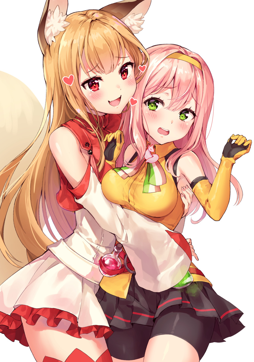 animal_ears bike_shorts piyoyanagi tail thighhighs yuri