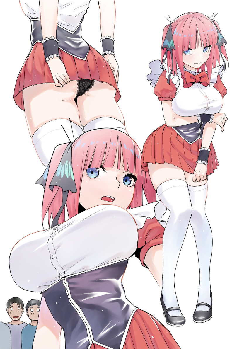 5-toubun_no_hanayome ass breast_hold heels kosmos_beta maid nakano_nino pantsu thighhighs thong waitress