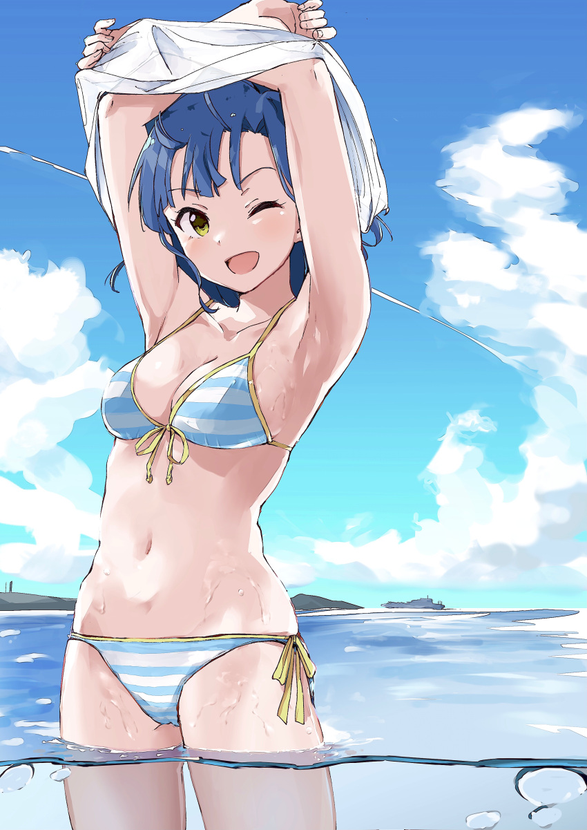 bikini cameltoe nanao_yuriko rauto see_through shirt_lift swimsuits the_idolm@ster the_idolm@ster_million_live! undressing wet