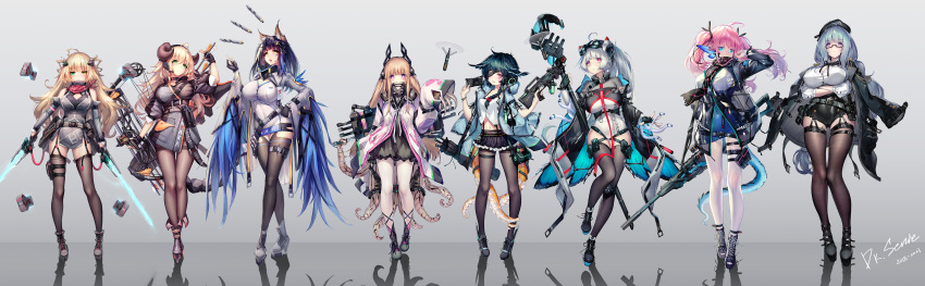 animal_ears dk_senie eyepatch garter gun heels horns megane pantyhose stockings sword tagme tail tentacles thighhighs uniform weapon