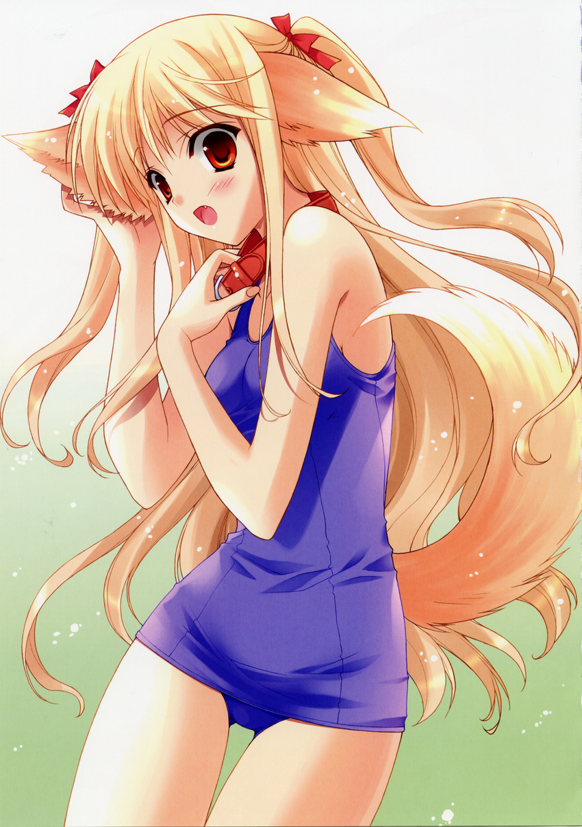 animal_ears inumimi school_swimsuit suzuhira_hiro swimsuits touko wanko_to_lily