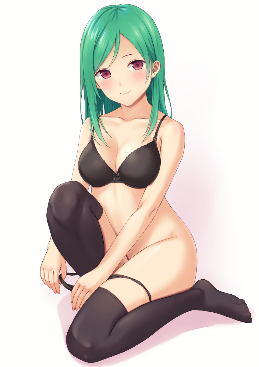 bra cleavage n.g. pantsu panty_pull thighhighs undressing