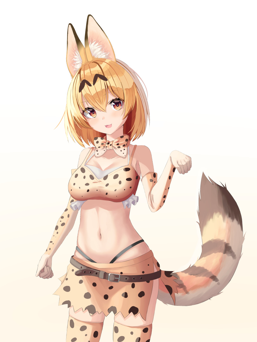 animal_ears bra chun_bae kemono_friends pantsu serval tail thighhighs