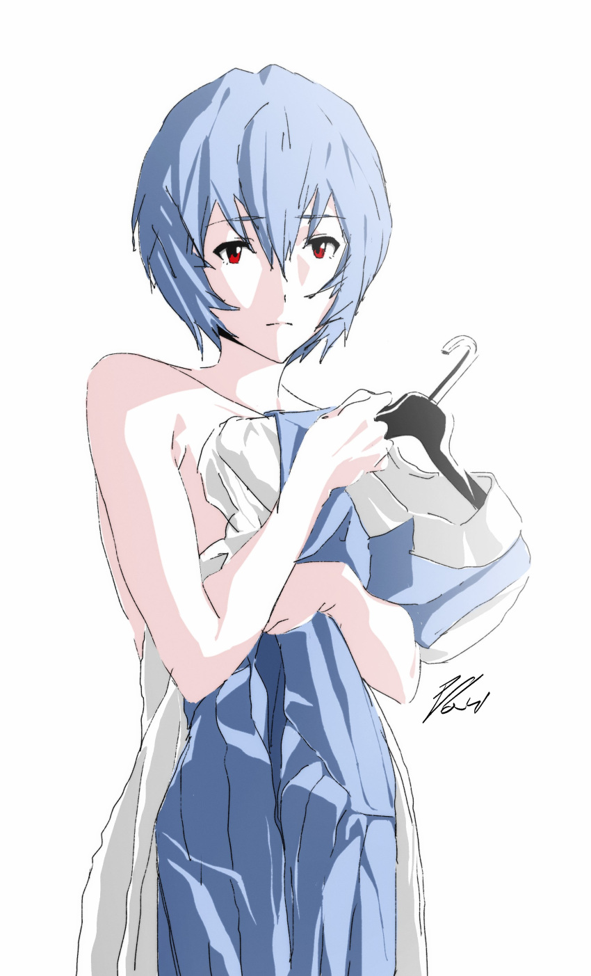 ani_ ayanami_rei neon_genesis_evangelion seifuku sketch topless