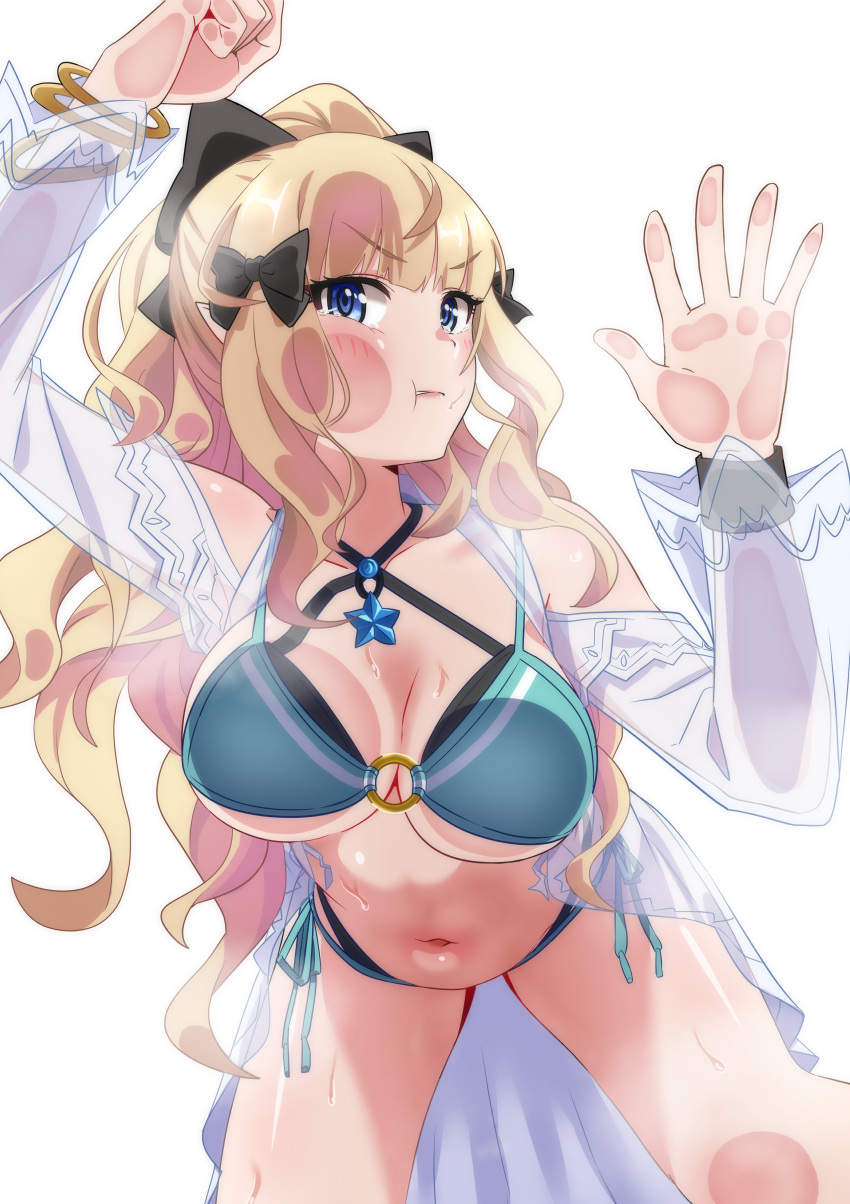 bikini open_shirt princess_connect princess_connect!_re:dive sasaki_saren see_through swimsuits tagme