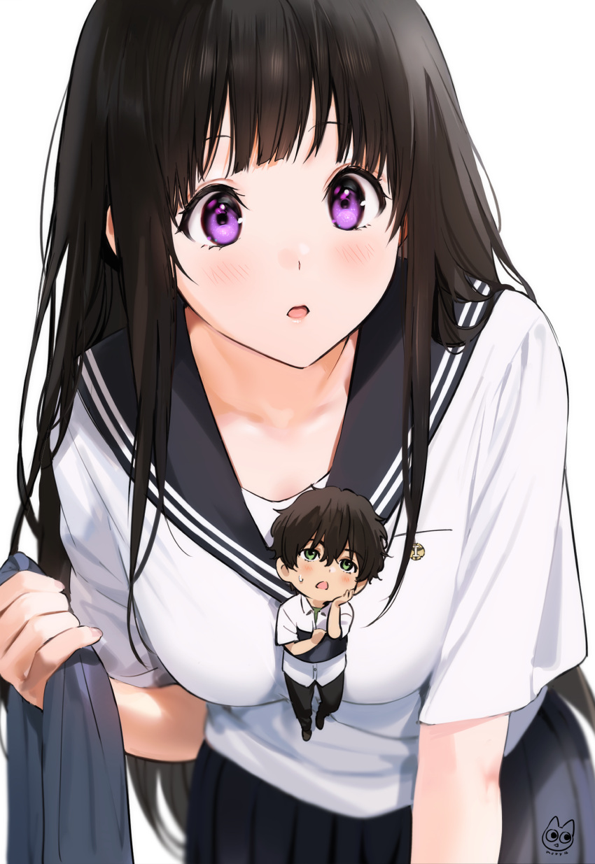 chibi chitanda_eru hyouka mery_(yangmalgage) seifuku