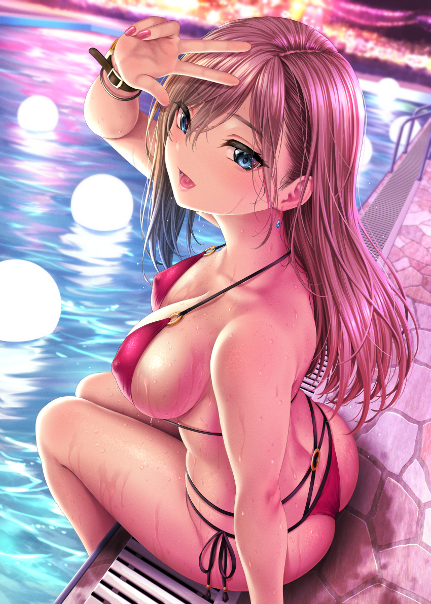 bikini erect_nipples kase_daiki swimsuits wet