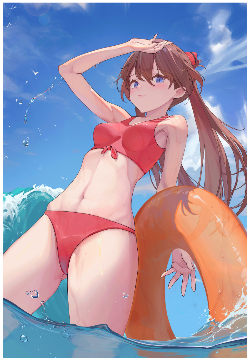 bikini bingwei_huang neon_genesis_evangelion souryuu_asuka_langley swimsuits