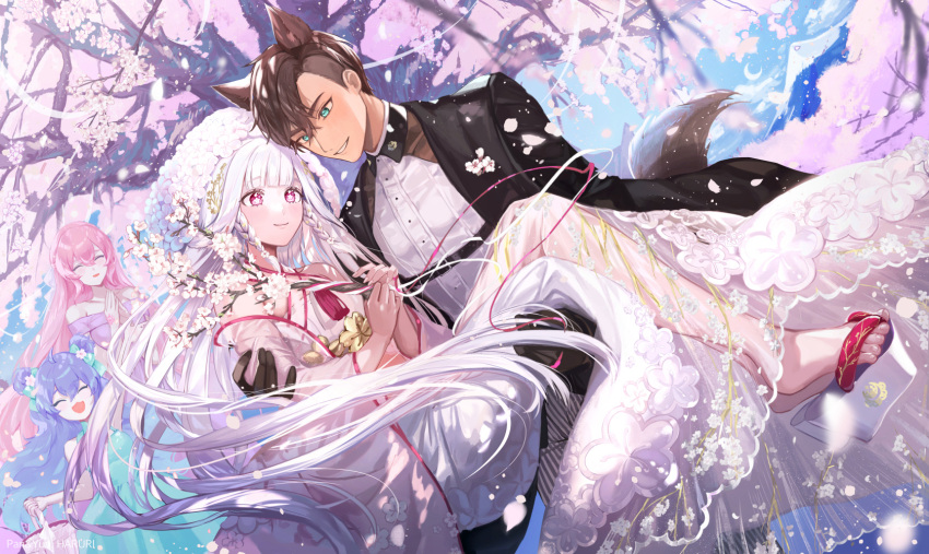 animal_ears dress see_through tagme tail wedding_dress