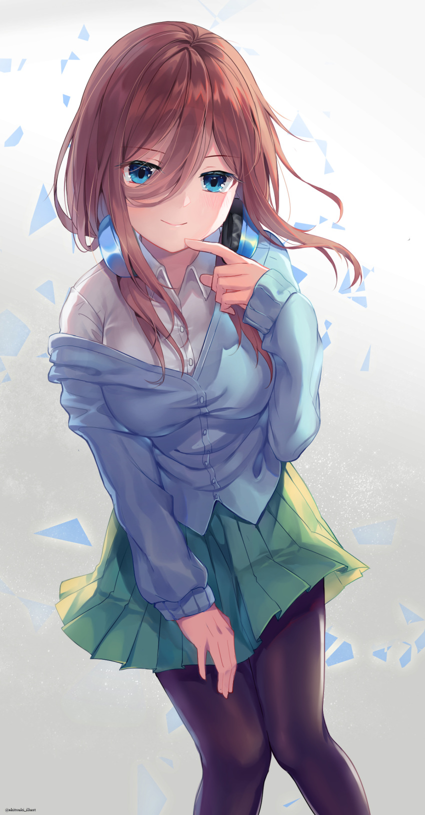 5-toubun_no_hanayome headphones nakano_miku pantyhose seifuku sweater tagme