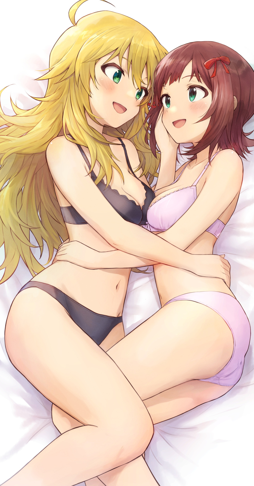 amami_haruka ass bra hoshii_miki pantsu syuichi the_idolm@ster yuri