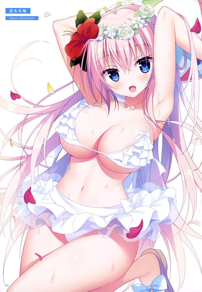 bikini shiromochi_sakura skirt_lift swimsuits tagme