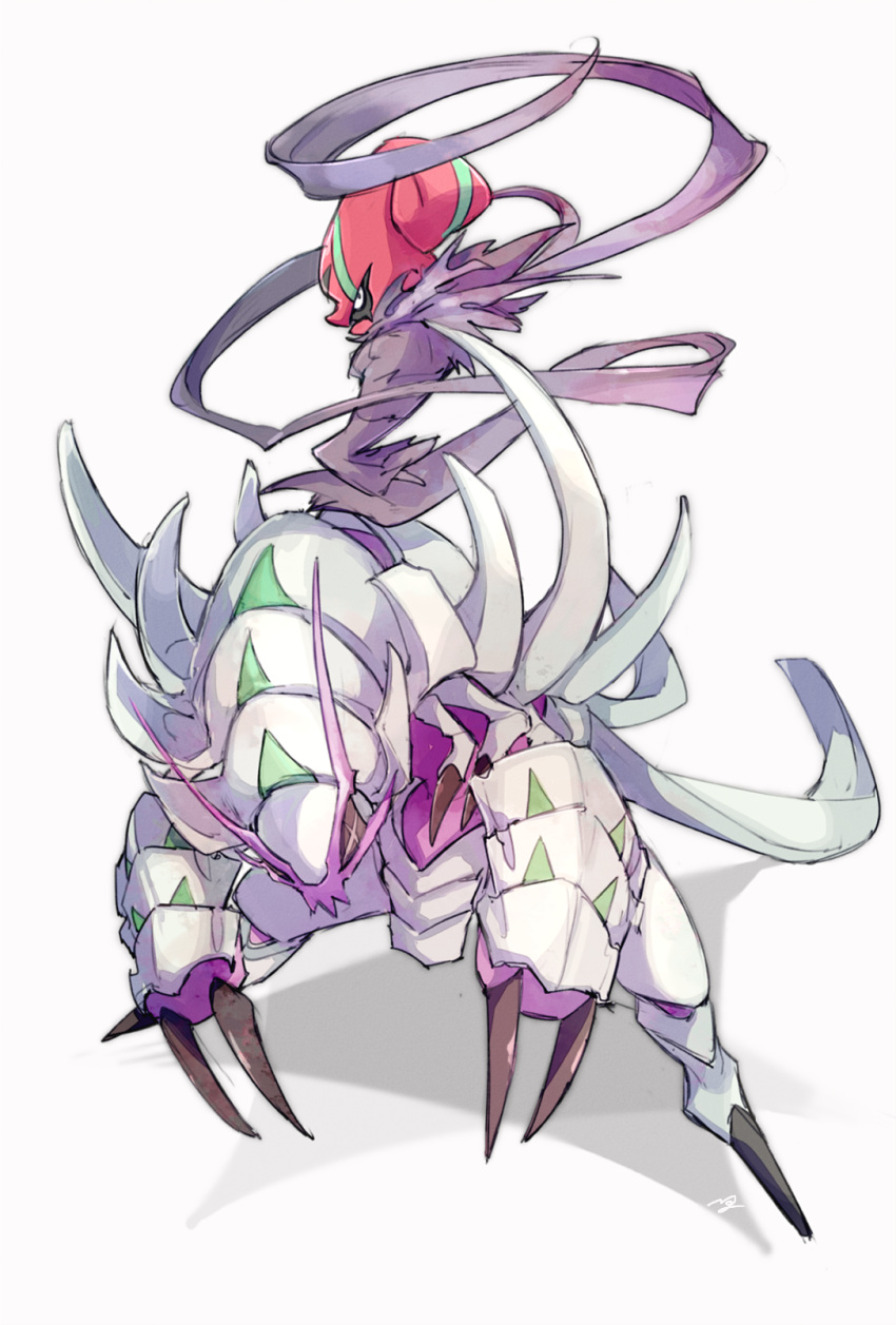 +_+ accelgor black_eyes claws commentary_request gen_5_pokemon gen_7_pokemon golisopod highres legs_apart looking_to_the_side ngr_(nnn204204) no_humans pokemon pokemon_(creature) simple_background standing white_background