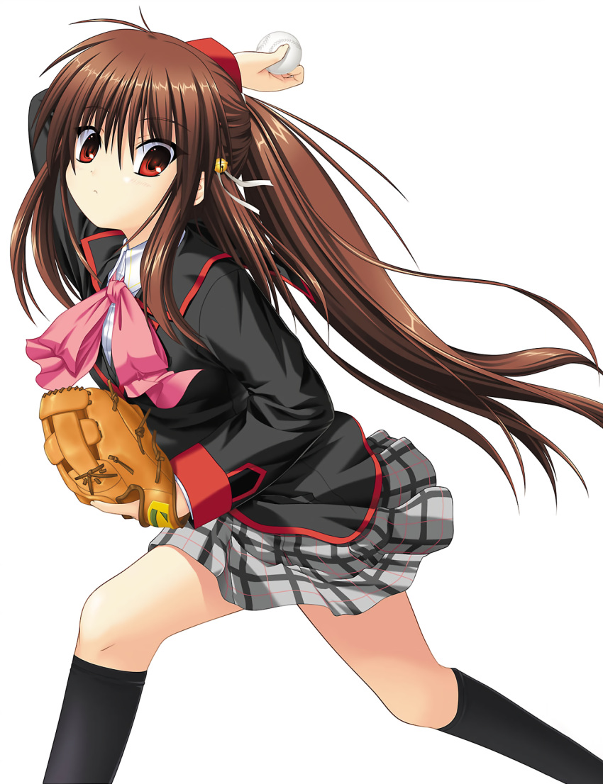 baseball key little_busters! na-ga natsume_rin seifuku