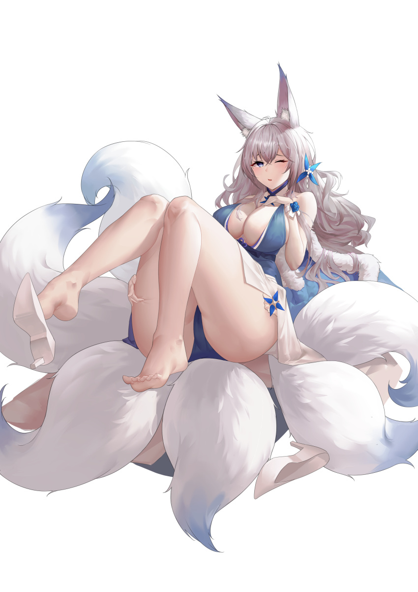 animal_ears azur_lane cameltoe feet heels kitsune mouma no_bra pantsu shinano_(azur_lane) skirt_lift tail transparent_png