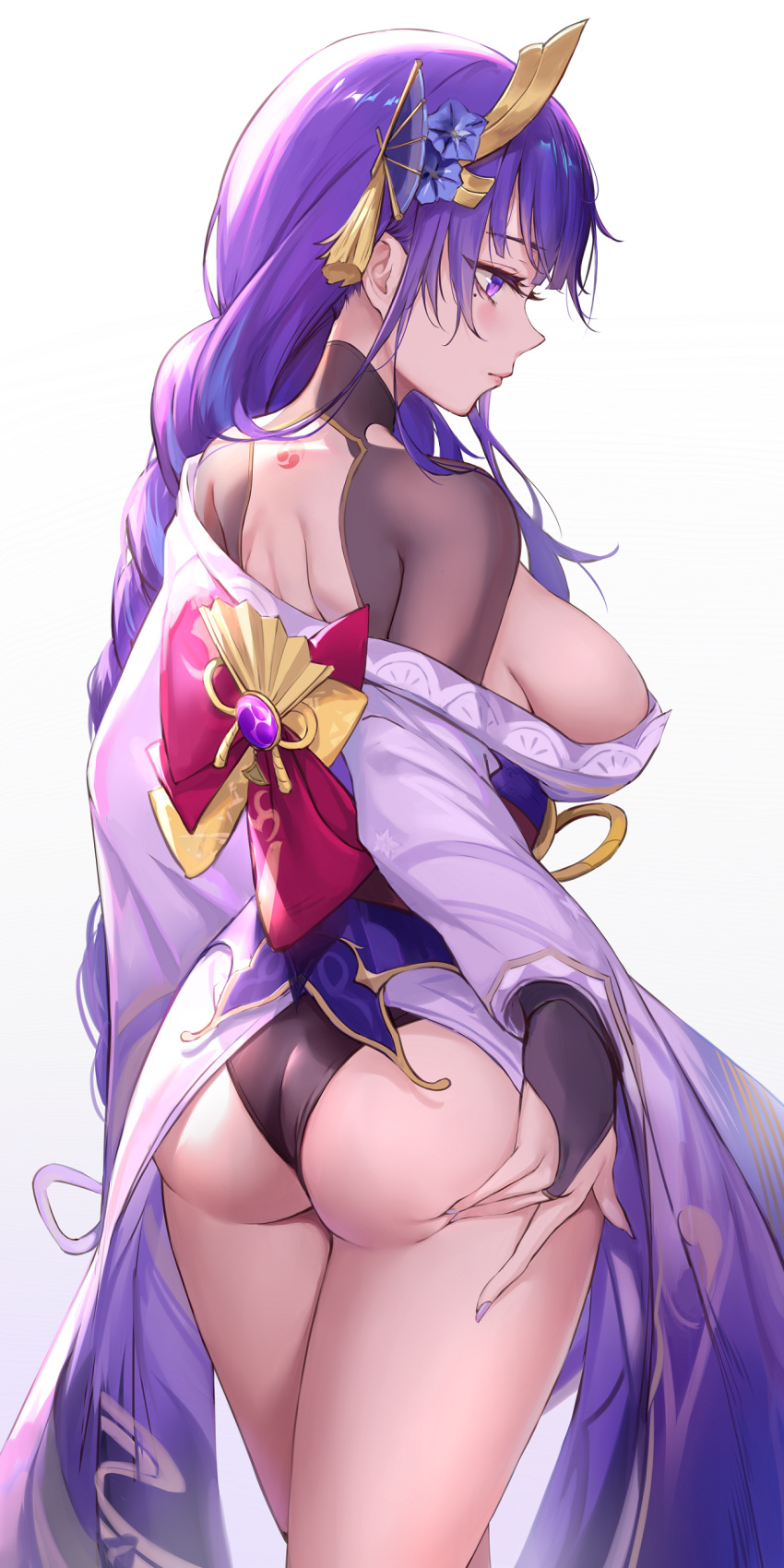 ass genshin_impact japanese_clothes pantsu pdxen raiden_shogun