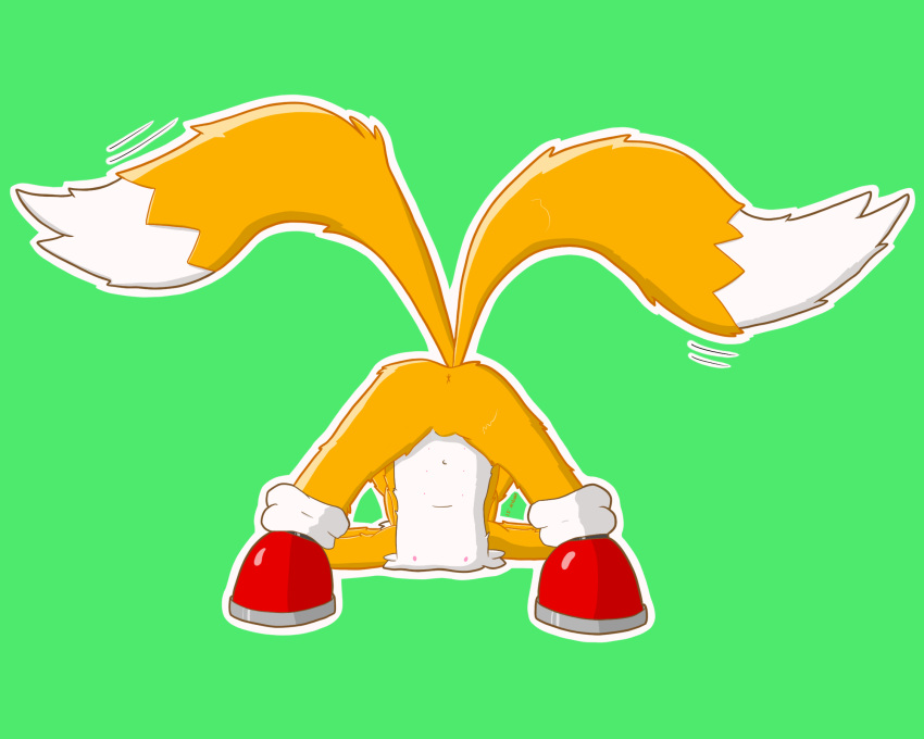 2_tails 5:4 anthro anus butt canid canine fox hi_res jack-o'_pose male mammal miles_prower multi_nipple multi_tail nedrik nipples null pose presenting presenting_hindquarters raised_tail sega solo solo_focus sonic_the_hedgehog_(series)