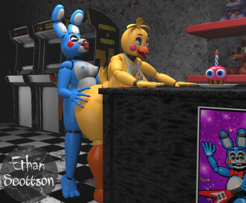 ambiguous_penetration animatronic anthro arcade_machine avian bird chicken cupcake_(fnaf) duo erect_nipples female five_nights_at_freddy's five_nights_at_freddy's_2 galliform gallus_(genus) lagomorph leporid looking_pleasured machine male male/female mammal nipples penetration phasianid plushie rabbit red_fingernails robot sex standing standing_sex tagme toy_bonnie_(fnaf) toy_chica_(fnaf) video_games
