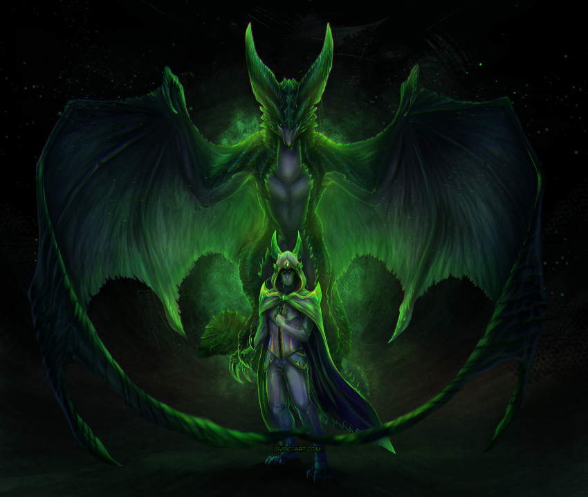 2021 ambiguous_gender claws countershade_torso countershading digital_media_(artwork) dragon duo feral finger_claws green_body green_glow green_scales hi_res humanoid isvoc looking_at_viewer membrane_(anatomy) membranous_wings scales scalie shaded standing text toe_claws url wing_claws wings wyvern