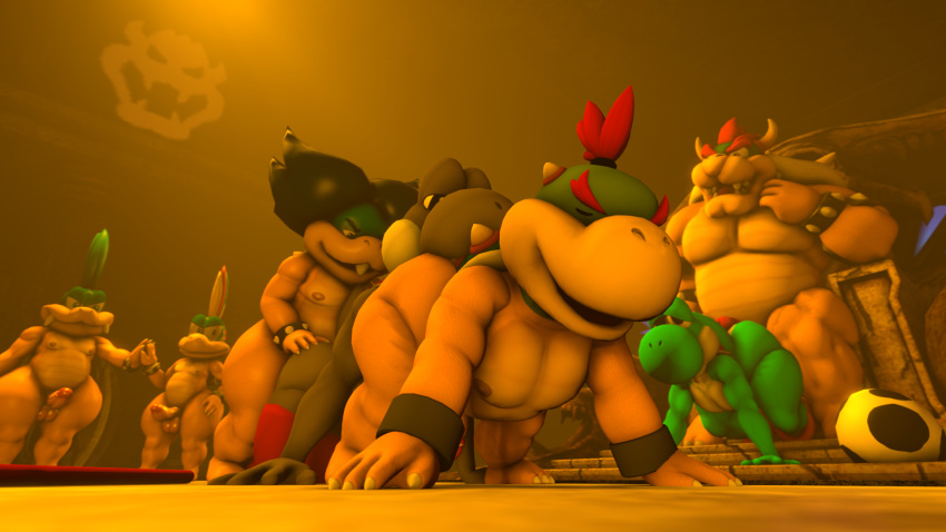 16:9 3d_(artwork) anal anal_penetration anthro balls blue_hair bowser bowser_jr. butt butt_grab clothing digital_media_(artwork) doommusk fan_character footwear game_over gameplay_mechanics genitals green_body green_skin grey_body grey_skin group hair hand_on_butt hi_res hot_dogging koopa koopaling larry_koopa lemmy_koopa lire_(doommusk) ludwig_von_koopa male male/male mario_bros nintendo open_mouth oral penetration penis red_clothing red_footwear red_hair red_socks rimming scalie sex socks source_filmmaker staff video_games widescreen yellow_body yellow_skin yoshi yoshi_egg young