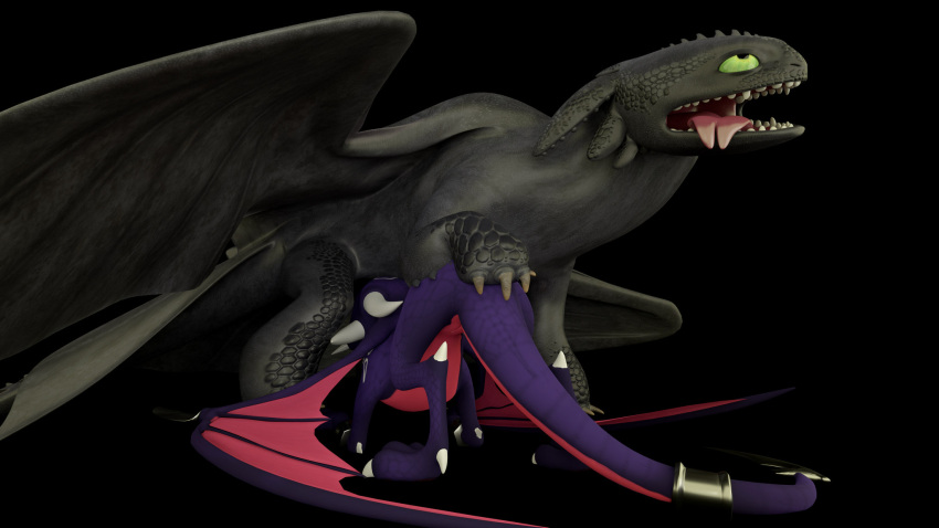 16:9 2021 3d_(artwork) activision black_background black_body blender_(software) claws crossover cynder digital_media_(artwork) dragon dreamworks duo fellatio female feral genitals green_eyes head_in_crotch hi_res horn how_to_train_your_dragon implied_oral larger_male male male/female markings membrane_(anatomy) membranous_wings night_fury oral paw_on_butt penile pussy scalie sex simple_background size_difference smaller_female spyro_the_dragon teeth the_legend_of_spyro tongue tongue_out toothless video_games western_dragon widescreen wings wingsandfire72