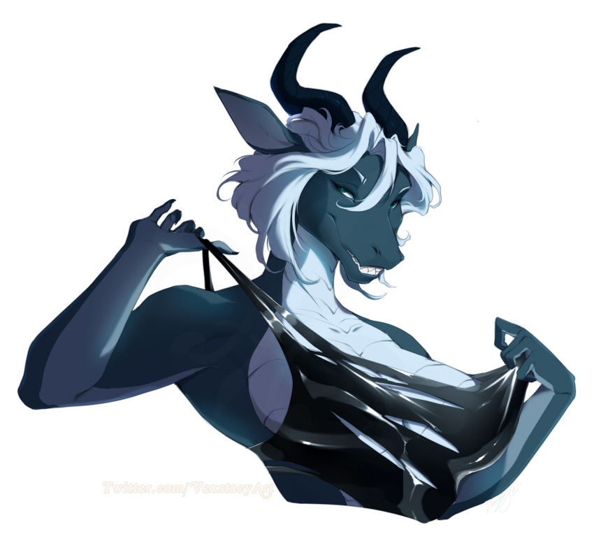 2021 5_fingers absurd_res anthro breasts clothed clothing digital_media_(artwork) dragon eyebrows eyelashes female fingers hair hi_res horn non-mammal_breasts smile vexstacy wingless_dragon