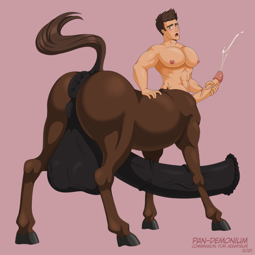 1:1 abs adamtaur anus balls bara_tiddies big_balls big_penis blush bodily_fluids breasts brown_hair butt centaur cum ejaculation equid equid_taur equine forecock genital_fluids genitals hair hi_res hooves huge_balls huge_penis humanoid humanoid_taur hyper hyper_anus hyper_balls hyper_genitalia hyper_penis invalid_tag looking_back male mammal mammal_taur masturbation moobs multi_genitalia multi_penis muscular muscular_male nipples pan-demonium pecs penis short_hair solo taur