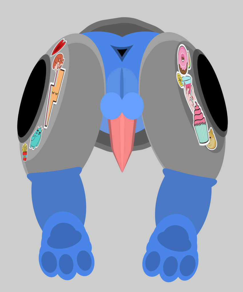 5:6 absurd_res ambiguous_form backsack balls butt faceless_character faceless_male genitals hi_res machine male pawpads penis protogen public_use simple_background solo stickerboard_(tf2_demo_2004) stickers tf2_demo_2004