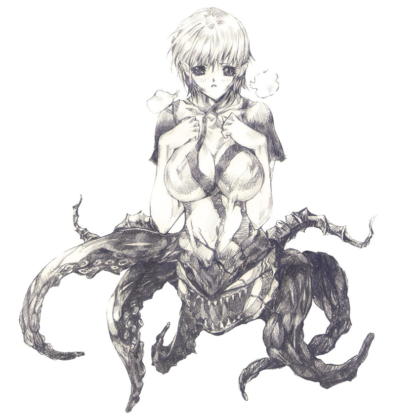 1:1 animal_humanoid big_breasts black_sclera breast_squish breasts breath cephalopod cephalopod_humanoid cephalopod_taur clothed clothing curvy_figure female hair hi_res human humanoid humanoid_pointy_ears humanoid_taur ico_(game) japan_studio_(game_developer) looking_at_viewer mammal marine marine_humanoid mollusk mollusk_humanoid monochrome monster_girl_(genre) octopus octopus_humanoid octopus_taur panting scar sharp_teeth shirt short_hair sketch solo sony_corporation sony_interactive_entertainment squish t-shirt taur team_ico_(game_developer) teeth tentacle_legs tentacle_limbs tentacles topwear unknown_artist video_games yorda_(ico)