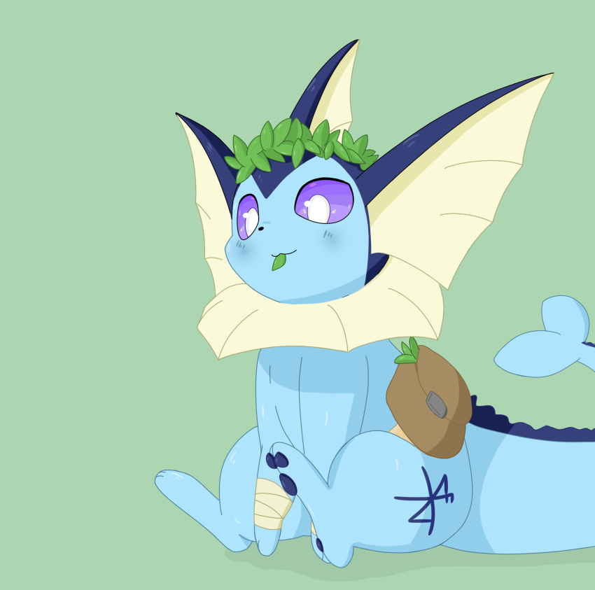 absurd_res digital_drawing_(artwork) digital_media_(artwork) eeveelution hi_res leaf nintendo petrus_(petruslol) pok&eacute;mon pok&eacute;mon_(species) simple_background sirikakire solo vaporeon video_games