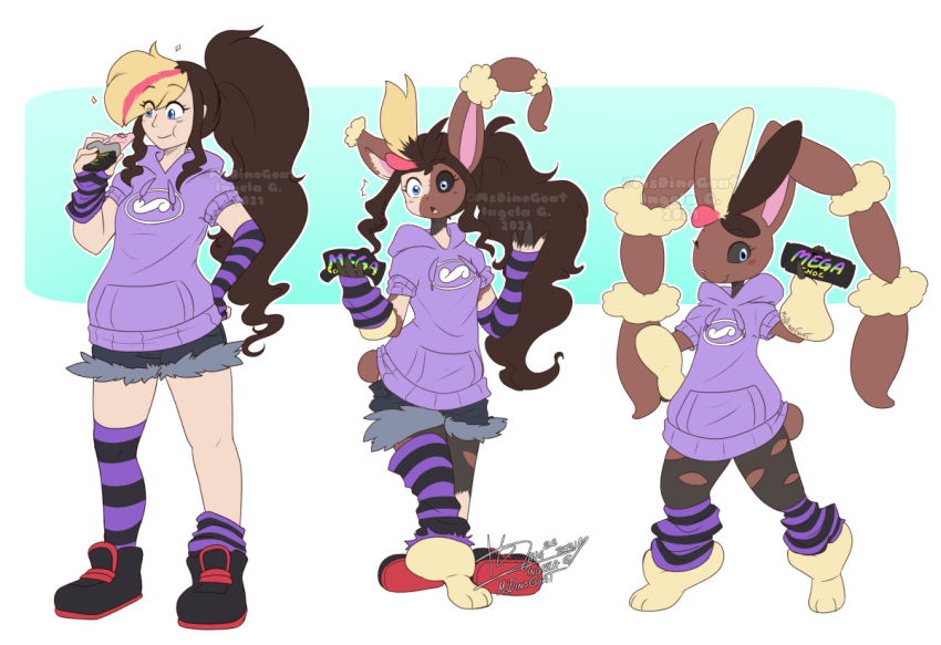 alpha_channel anthro black_sclera blue_eyes brown_body brown_hair candy chocolate clothing dessert dinogoat eating female food footwear growth hair hoodie human human_to_anthro legwear lopunny mammal nintendo pattern_clothing pattern_footwear pattern_legwear pattern_socks pink_clothing pink_eyes pink_hoodie pink_topwear pok&eacute;mon pok&eacute;mon_(species) sequence shoes shrinking simple_background size_transformation smile socks solo species_transformation standing striped_clothing striped_footwear striped_socks stripes surprise tail_growth topwear transformation transparent_background video_games