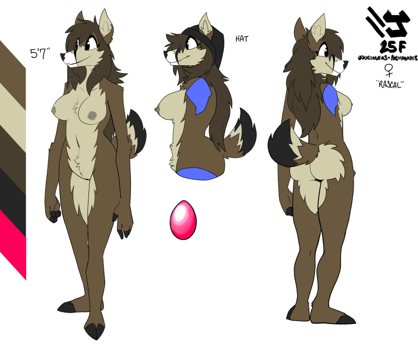 absurd_res anthro breasts butt capreoline cervid cervine clothing color_swatch colored egg female front_view genitals hair hat headgear headwear hi_res hooves ida_(topazknight) long_hair mammal model_sheet mule_deer nipples nude plantigrade pussy reference_image side_view solo topazknight