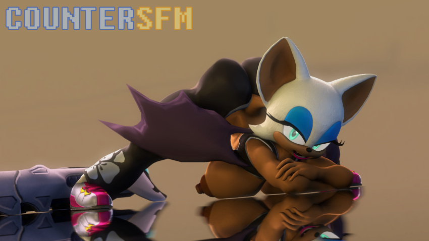 16:9 3d_(artwork) anthro ass_up big_breasts big_butt black_clothing breasts butt chiropteran clothing countersfm digital_media_(artwork) female hi_res jack-o'_pose looking_at_viewer mammal meme open_mouth open_smile pose reflective_floor rouge_the_bat sega smile solo sonic_riders sonic_the_hedgehog_(series) source_filmmaker spreading tan_body tan_skin widescreen