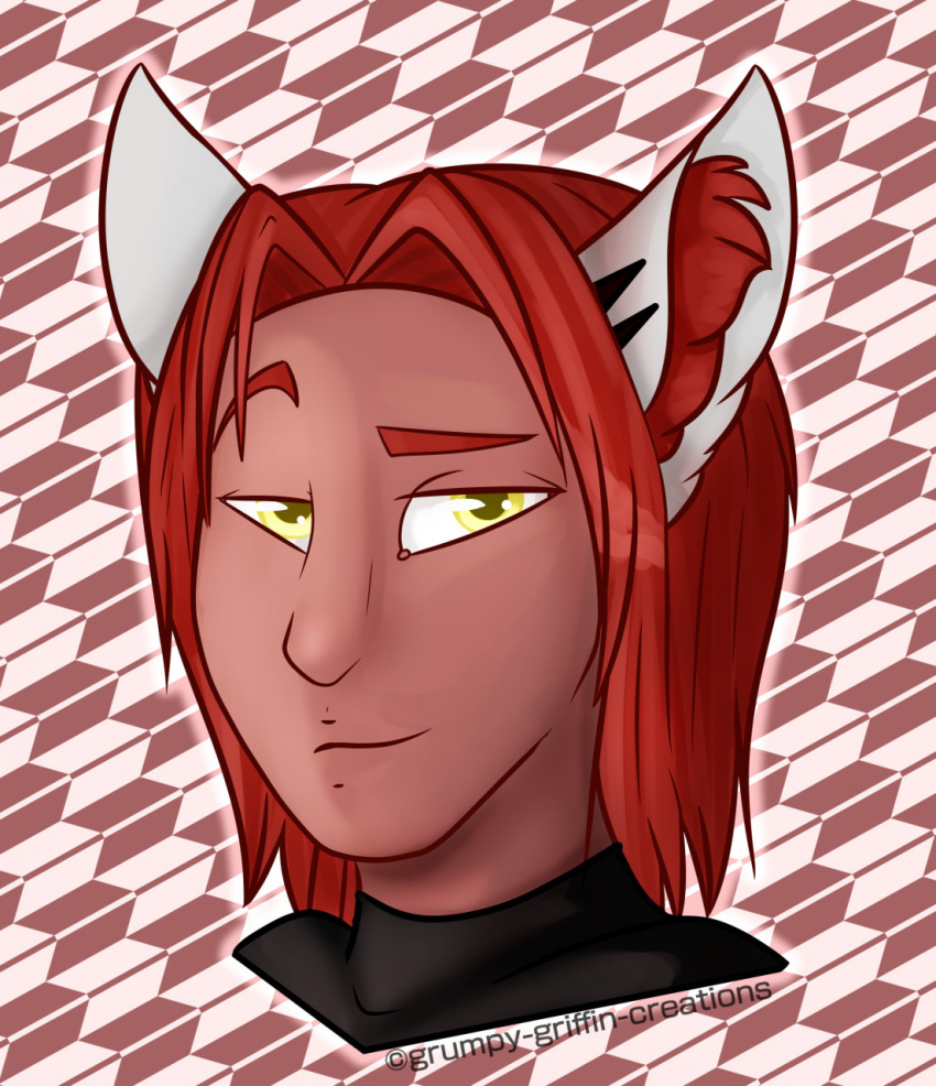 2021 cat_ears_(disambiguation) clothed clothing digital_media_(artwork) grumpy_griffin_creations hair hi_res humanoid looking_at_viewer male mammal simple_background smile solo