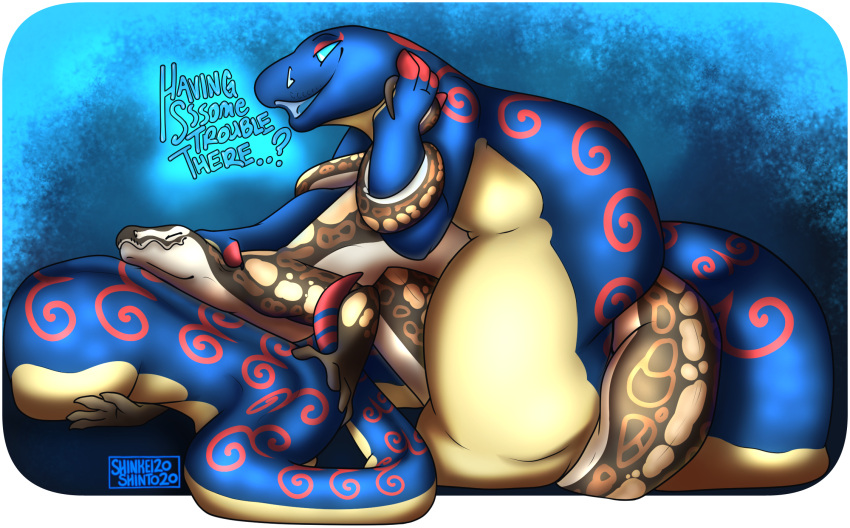 apode chubby_male coiling dominant dominant_male draconcopode duo embarrassed hi_res larian_(e921626) legless long_tail lying_on_partner male naga pinned pinned_arm pinning_head reptile scalie serpentine shinkei_shinto_(artist) sitting_on_tail size_difference slightly_chubby snake submissive submissive_male teasing thick_tail vox_anguis_(lazyvox)