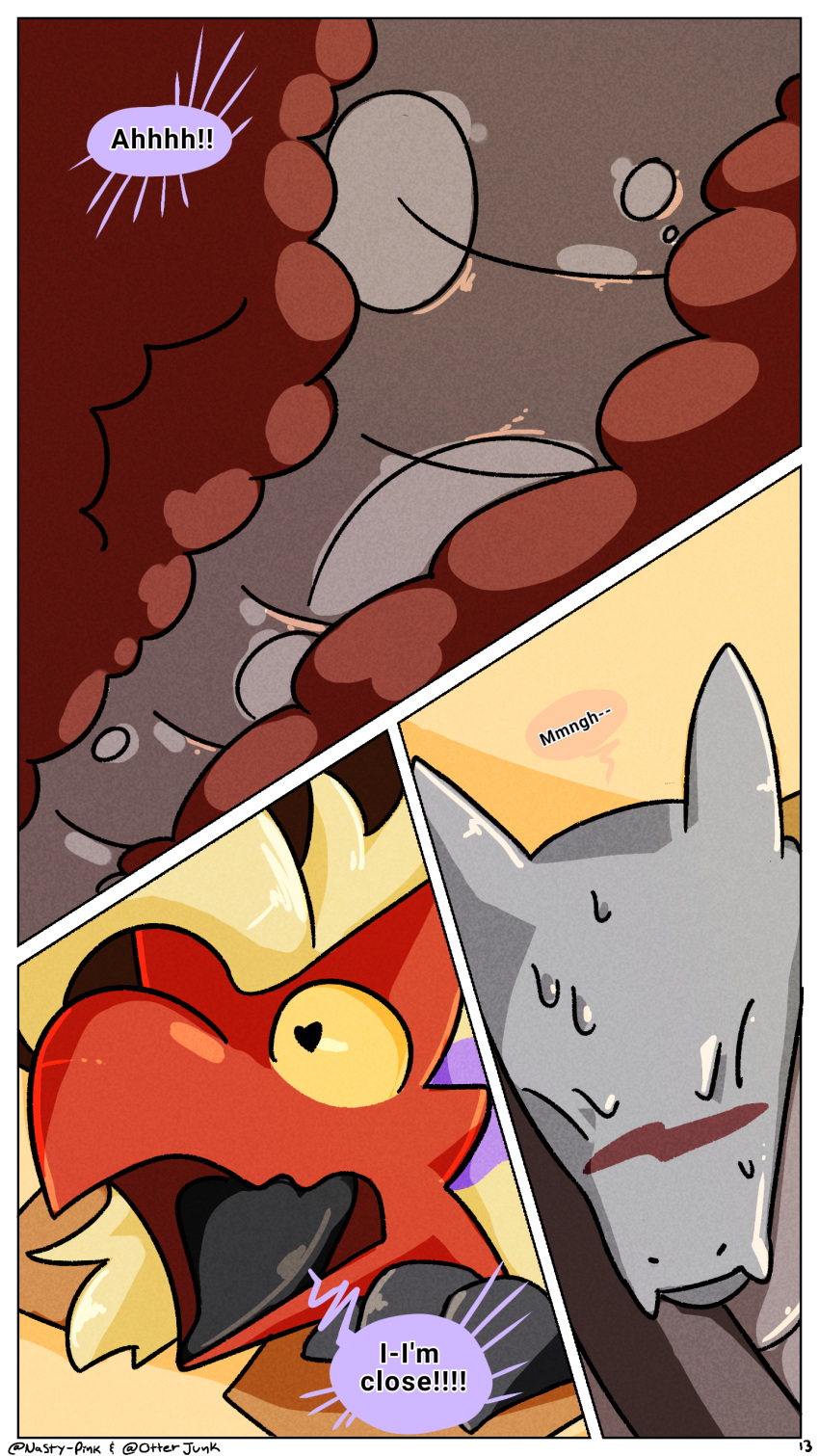&lt;3 9:16 absurd_res ambiguous_gender anal anthro beak blaziken blonde_hair bodily_fluids close-up comic dominant dominant_female duo english_text eyes_closed female gray_(nasty-pink) hair hi_res internal male male/female marowak mouth_shot nasty-pink nintendo open_mouth otterjunk pok&eacute;mon pok&eacute;mon_(species) racha_(otterjunk) sex sweat tail_fetish tail_play tail_sex text tongue video_games