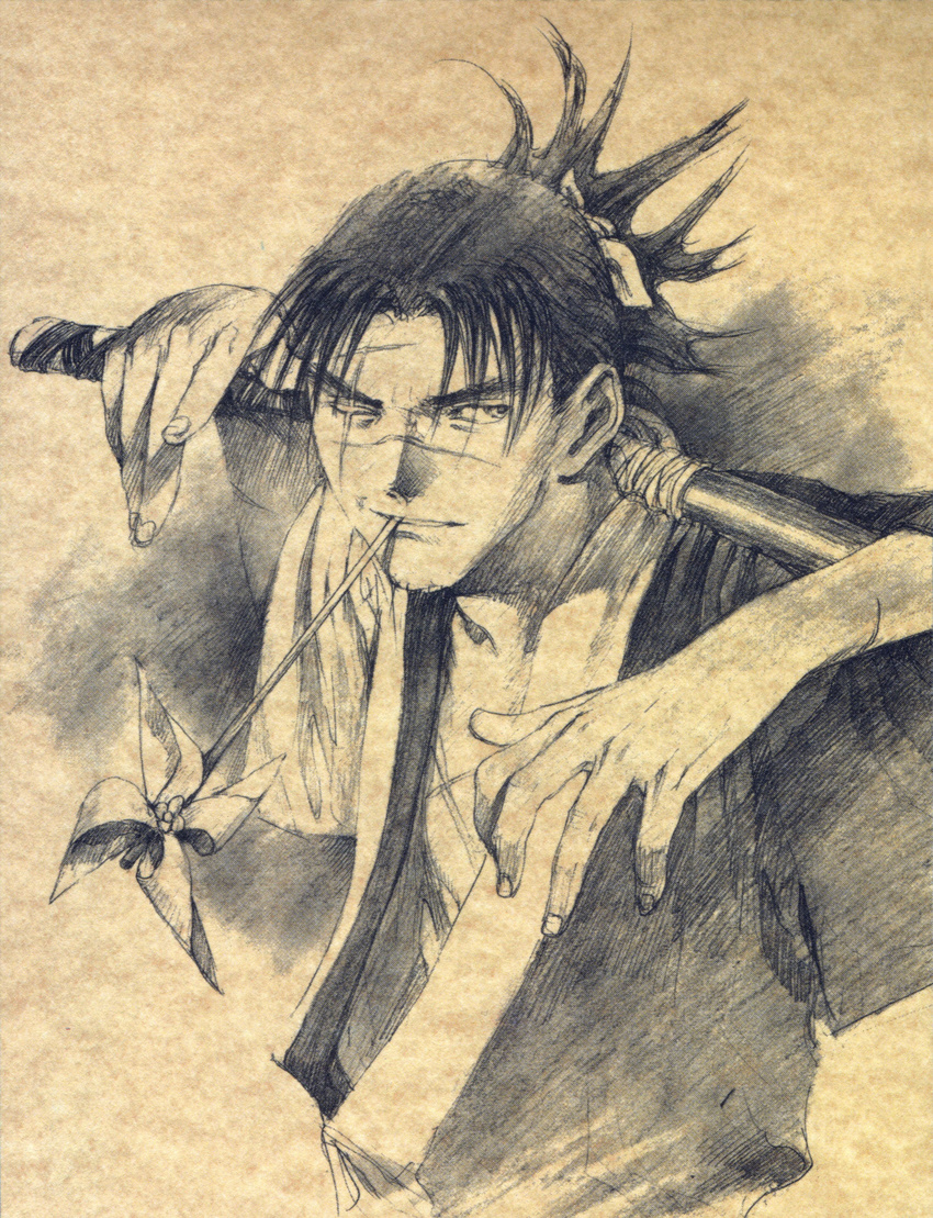 blade_of_the_immortal male monochrome samura_hiroaki tagme