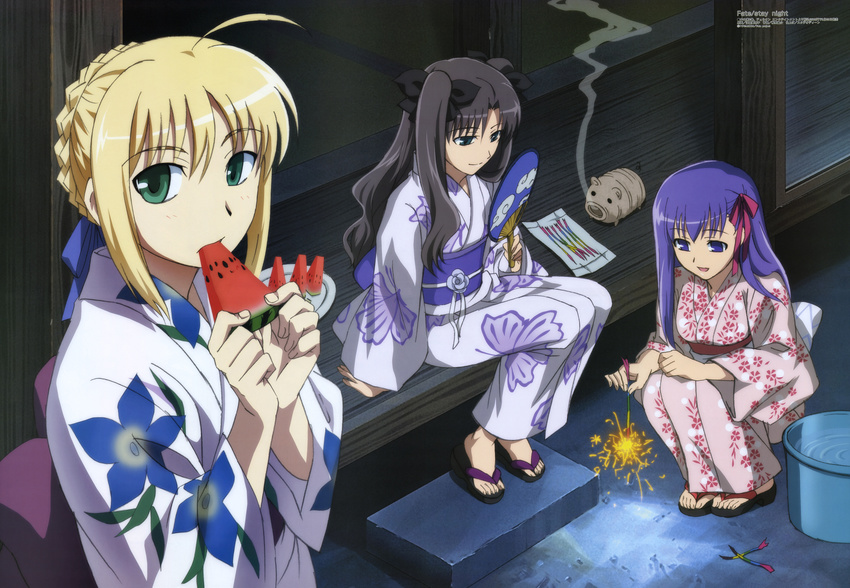 fate/stay_night matou_sakura saber tagme tohsaka_rin