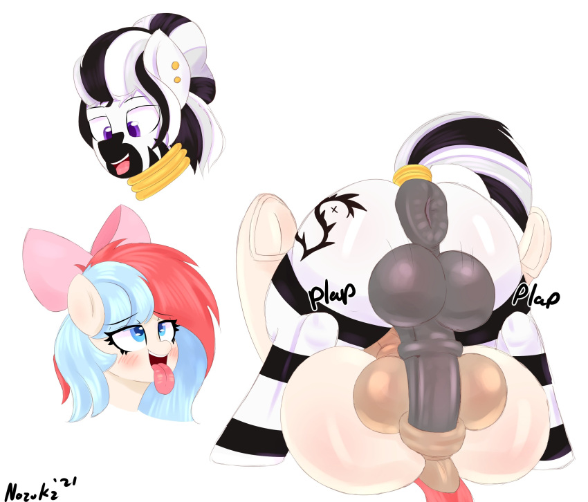 2021 accessory anal anal_penetration animal_genitalia animal_penis anus balls big_balls big_butt butt crossgender cutie_mark dock dominant duo earth_pony equid equine equine_penis eyebrows fan_character feral friendship_is_magic from_front_position genitals gynomorph gynomorph/gynomorph gynomorph_penetrated gynomorph_penetrating gynomorph_penetrating_gynomorph hair hair_accessory hair_bow hair_ribbon hasbro hi_res hooves horse intersex intersex/intersex intersex_penetrated intersex_penetrating intersex_penetrating_intersex interspecies interspecies_domination mammal mating_press multicolored_hair my_little_pony nozukznsfw open_mouth penetration penis pony puffy_anus purple_eyes ribbons sex simple_background tongue tongue_out underhoof white_background zebra