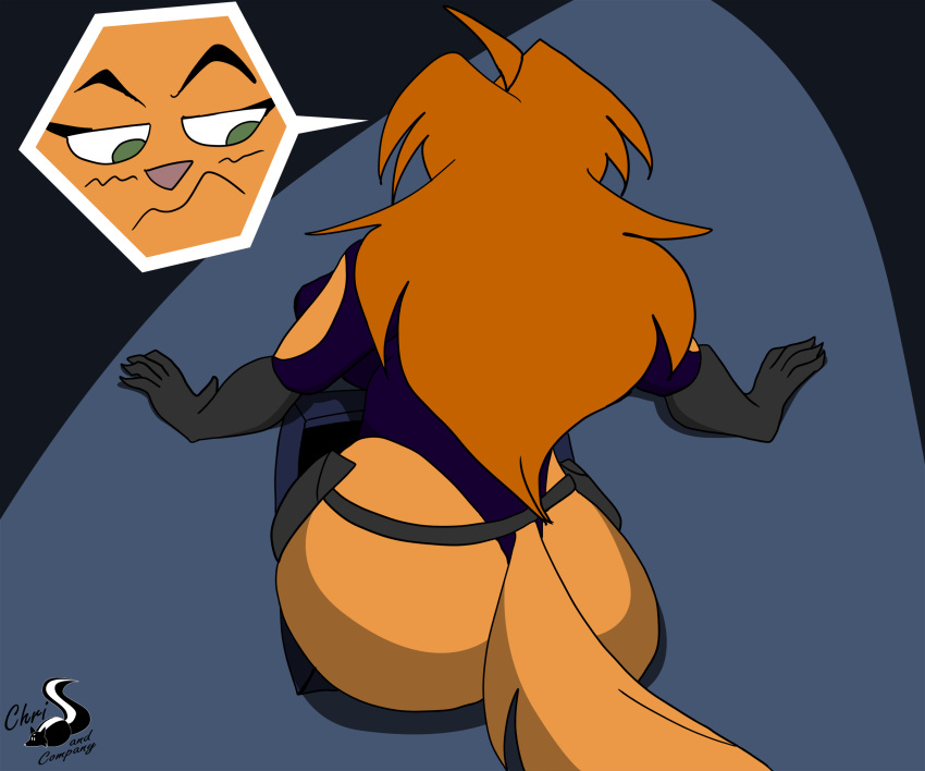 6:5 anthro butt cjshadorunner clothing daryl_vecat domestic_cat felid feline felis female hair hi_res mammal solo