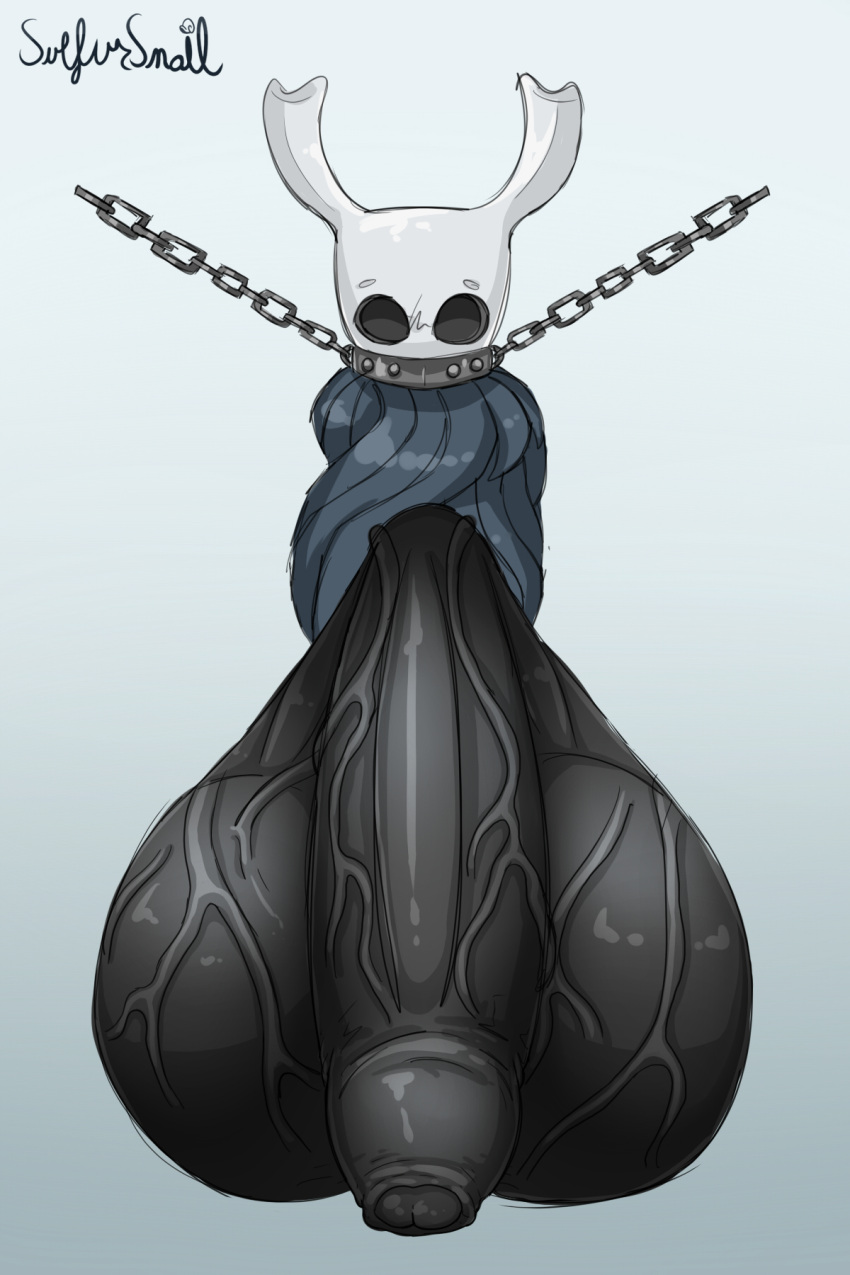 2021 2:3 anthro armor arthropod balls big_balls big_penis black_balls black_body black_eyes black_penis black_skin cel_shading chain chain_collar chain_leash chained cloak cloak_only clothing collar colored colored_sketch digital_media_(artwork) featureless_face flaccid foreskin genitals headgear helmet hi_res hollow_knight horn huge_balls huge_penis humanoid humanoid_genitalia humanoid_penis hyper hyper_balls hyper_genitalia hyper_penis insect leash long_penis male partially_retracted_foreskin penis protagonist_(hollow_knight) shaded signature simple_background sketch small_but_hung solo sulfur_snail_(artist) team_cherry thick_penis uncut vein veiny_balls veiny_penis vessel_(species) video_games