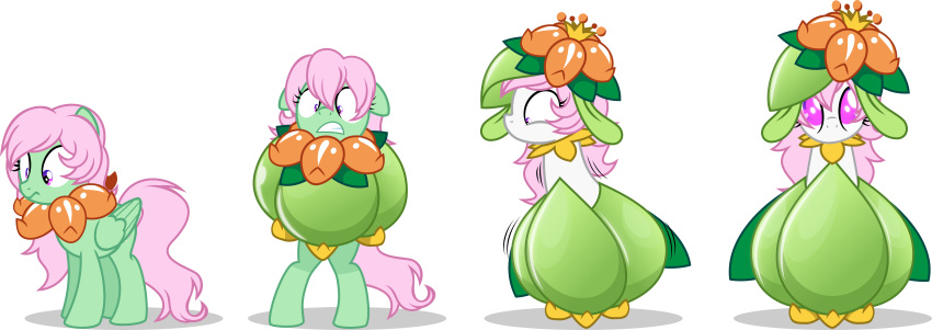 2019 absurd_res accessory alpha_channel blue_eyes blue_hair bound crossover encasement equid equine fan_character female feral feral_to_humanoid floppy_ears flower flower_in_hair green_body hair hair_accessory hasbro hi_res humanoid inflatable lilligant mammal mouthless my_little_pony nintendo nxzc88 pegasus plant pok&eacute;mon pok&eacute;mon_(species) rubber simple_background solo species_transformation transformation transformation_sequence transparent_background video_games white_body wide_eyed wings worried