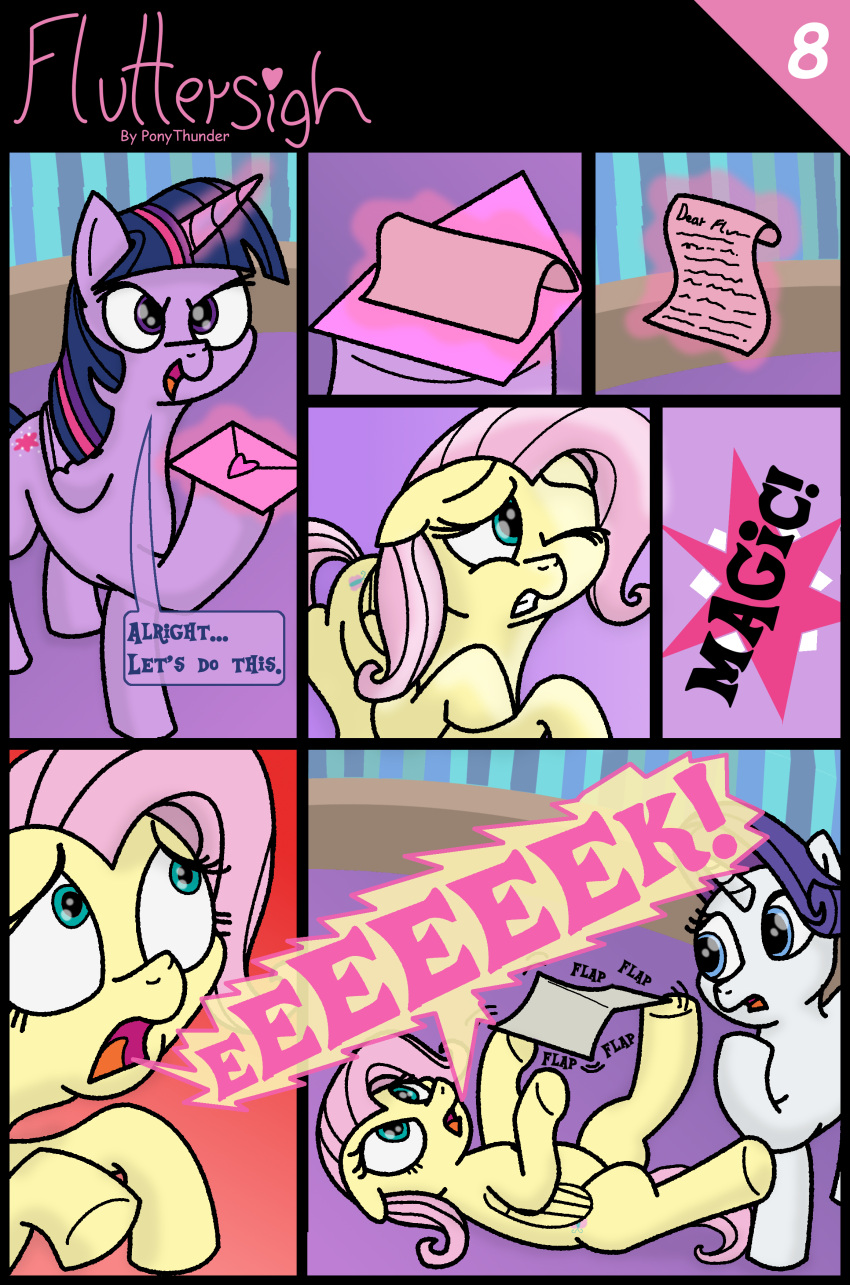 absurd_res comic dialogue equid equine female feral fluttershy_(mlp) friendship_is_magic hair hasbro hi_res horn mammal my_little_pony pegasus pink_hair pony-thunder purple_body purple_hair rarity_(mlp) trio twilight_sparkle_(mlp) unicorn white_body winged_unicorn wings yellow_body