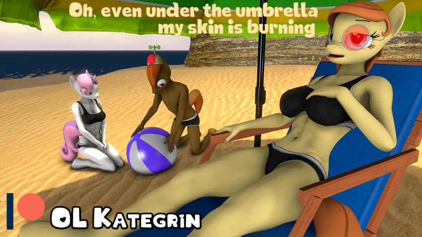 16:9 3d_(artwork) abs absurd_res age_difference anthro athletic athletic_anthro athletic_female athletic_male ball beach beach_chair beach_umbrella bed belly big_breasts bikini bikini_bottom bikini_top bra breasts button_mash_(mlp) character_name clothing cloudscape comic cream_heart_(mlp) dialogue digital_media_(artwork) digitigrade earth_pony english_text equid equine family fan_character female female/female friendship_is_magic furniture group hand_on_breast hand_on_chest hasbro hat headgear headwear hi_res holding_object hooves horn horse kneeling looking_at_object looking_down looking_up lying lying_on_bed male male/female mammal my_little_pony navel nipples older_anthro older_female olkategrin on_bed open_mouth panties pony raised_tail relaxation relaxing sand sea seaside shaded sitting sitting_on sky smile smiley_face source_filmmaker summer sweetie_belle_(mlp) swimwear talking_to_self text trio underwear unicorn unicorn_horn water watermark widescreen young younger_anthro younger_female younger_male
